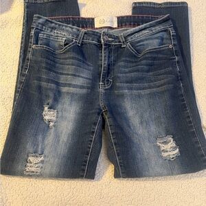L&B Blue Distressed Boyfriend Jeans 12x32